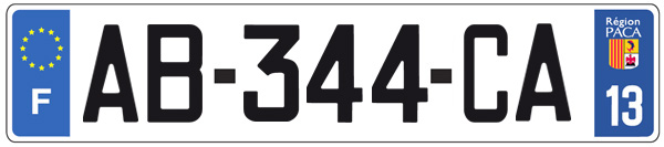 Plaques immatriculation Paca
